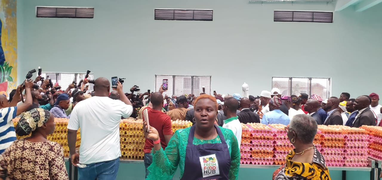 Governor Babajide Sanwo-Olu inaugurating the Agege Food Hub.