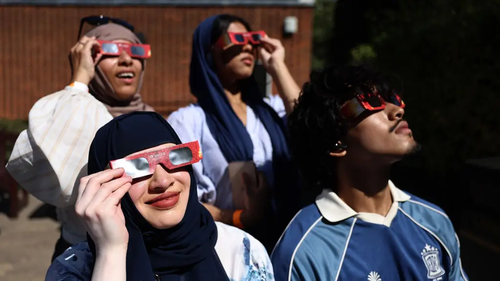 People gathered to watch a total solar eclipse over Europe.